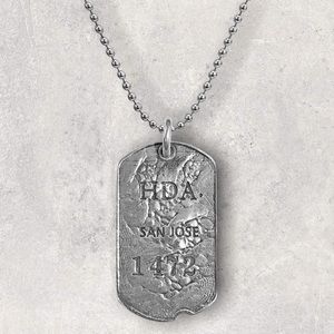 NOV9M®️ 925 Sterling Silver San Jose Dog Tag Men’s Necklace 24"